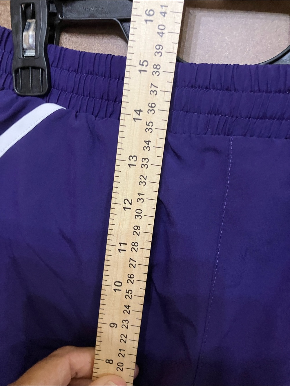 Under Armour Women's Purple Athletic Shorts with White Trim - Picture 6 of 9